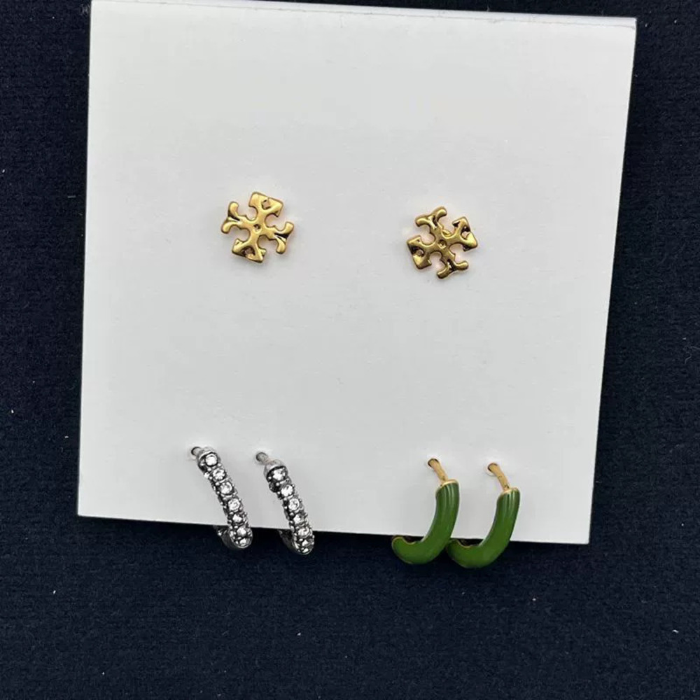 Tory Burch Retro Enamel Full Diamond Earrings Set